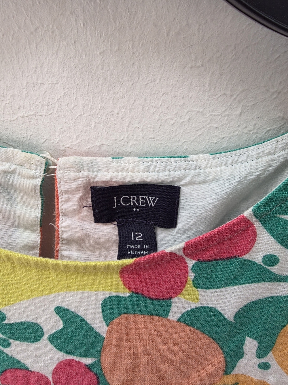 JCREW Colorful Fruit-Print Tiered Dress - Pink, Yellow & Green - Picture 5 of 5